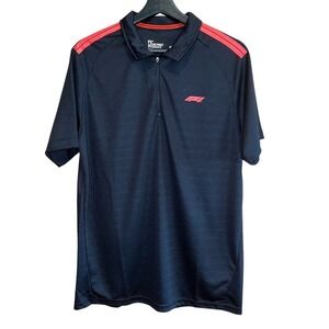 Formula 1 F1 Tech Polo Shirt Black Red Stripe Detail Motorsport Racing Mens M